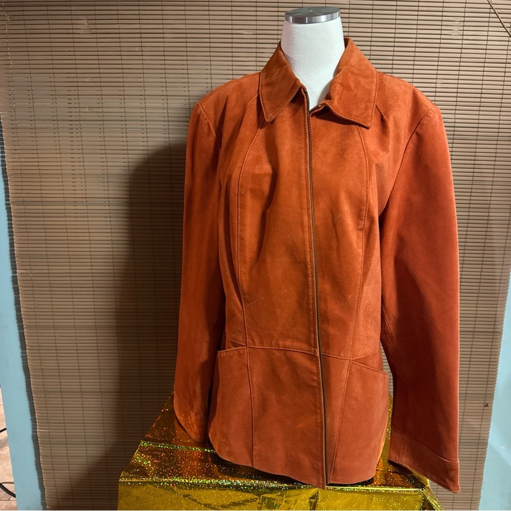 Vintage 90s, Bernardo Orange Suede Jacket, XL